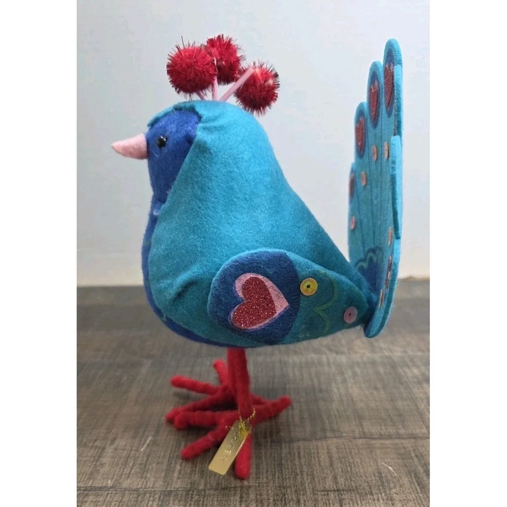 Featherly Friends Felt Blue Bird Valentines 2020 Peabo Peacock MISSING SEQUINS